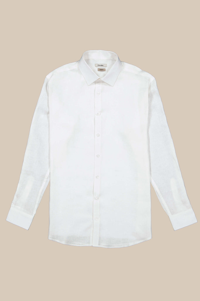 Akumal Ivory Linen dress shirt 