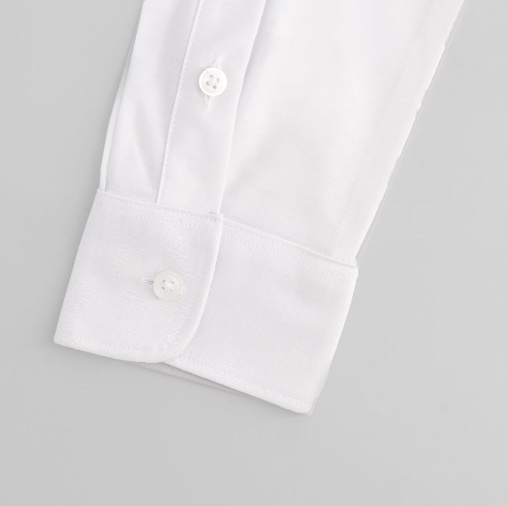 Montebello White Dress shirt sleeve closeup